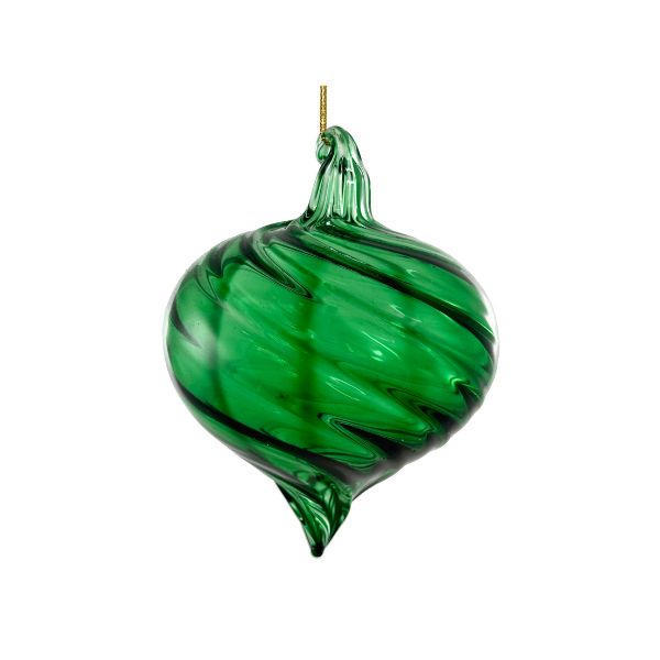 Zöld csepp formájú üvegdísz