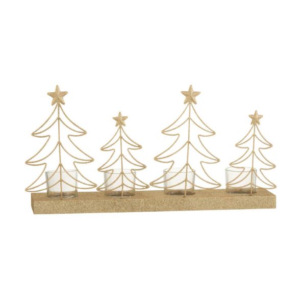 Arany csillogós adventi mécsestartó