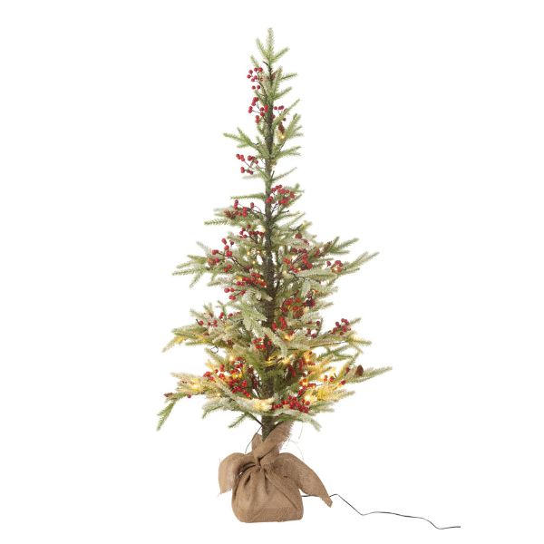 Kis karácsonyfa bogyókkal, led világítással