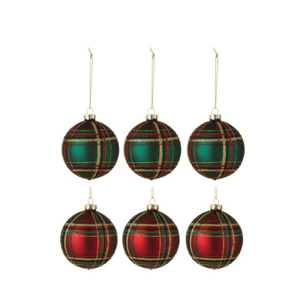 Kockás karácsonyi gömb