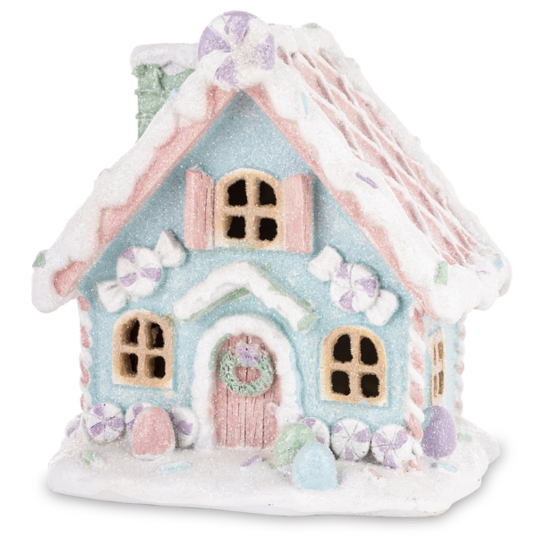 Ledes Kék- rózsaszín mézeskalács házikó